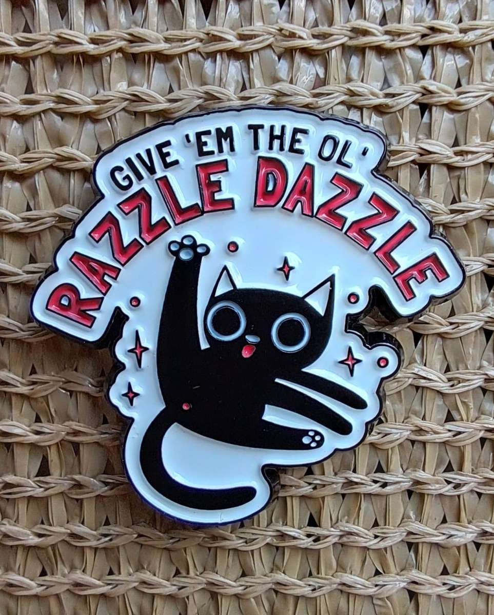 Enamel Metal Pin Badge Razzle Dazzle Cat
