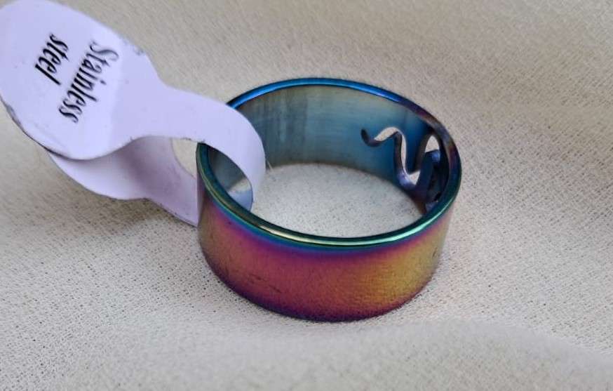 Rainbow Stainless Steel Snake Ring Size 18