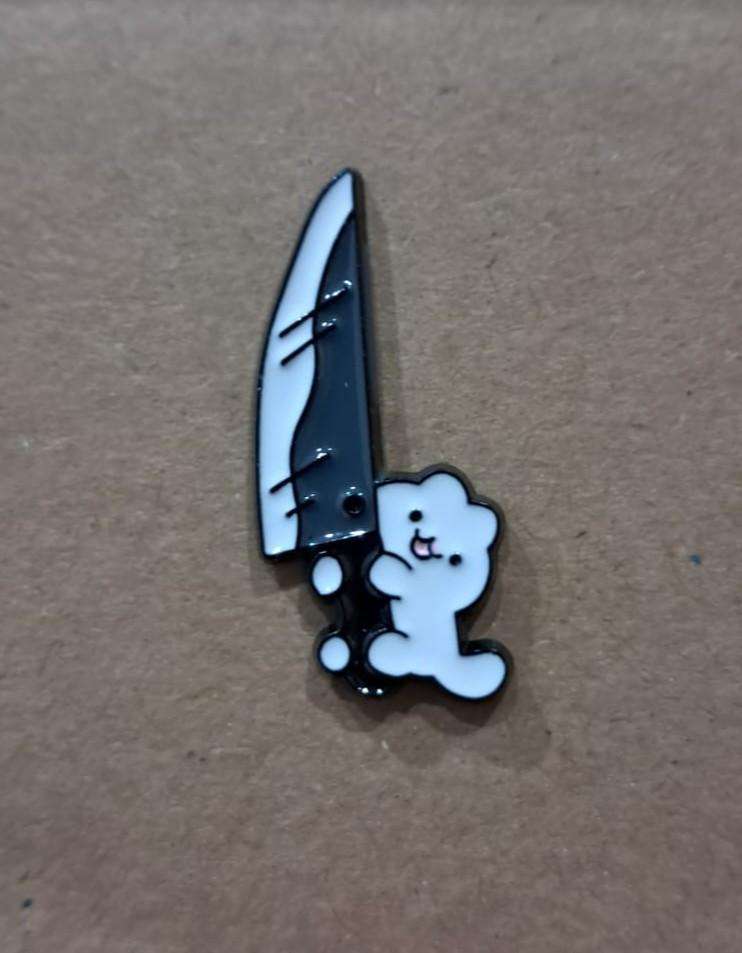 Enamel Metal Pin Badge Knife Kitten