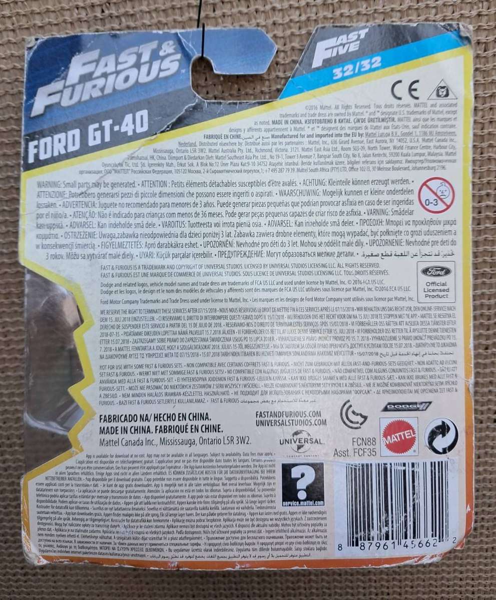 Mattel Fast and the Furious Ford GT-40