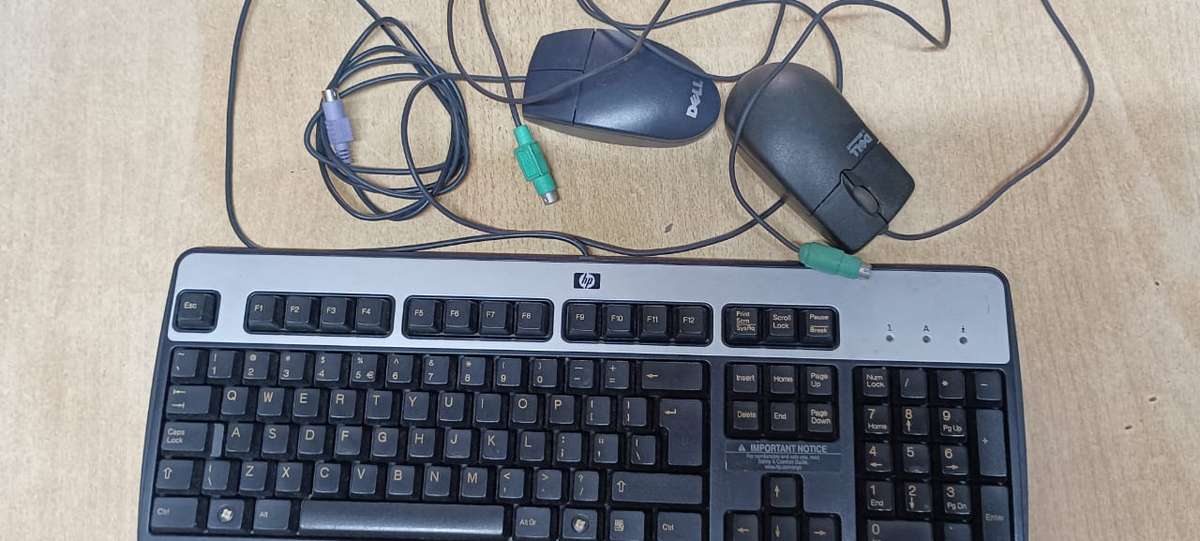 PS2 Keyboard and ball mouse x 2