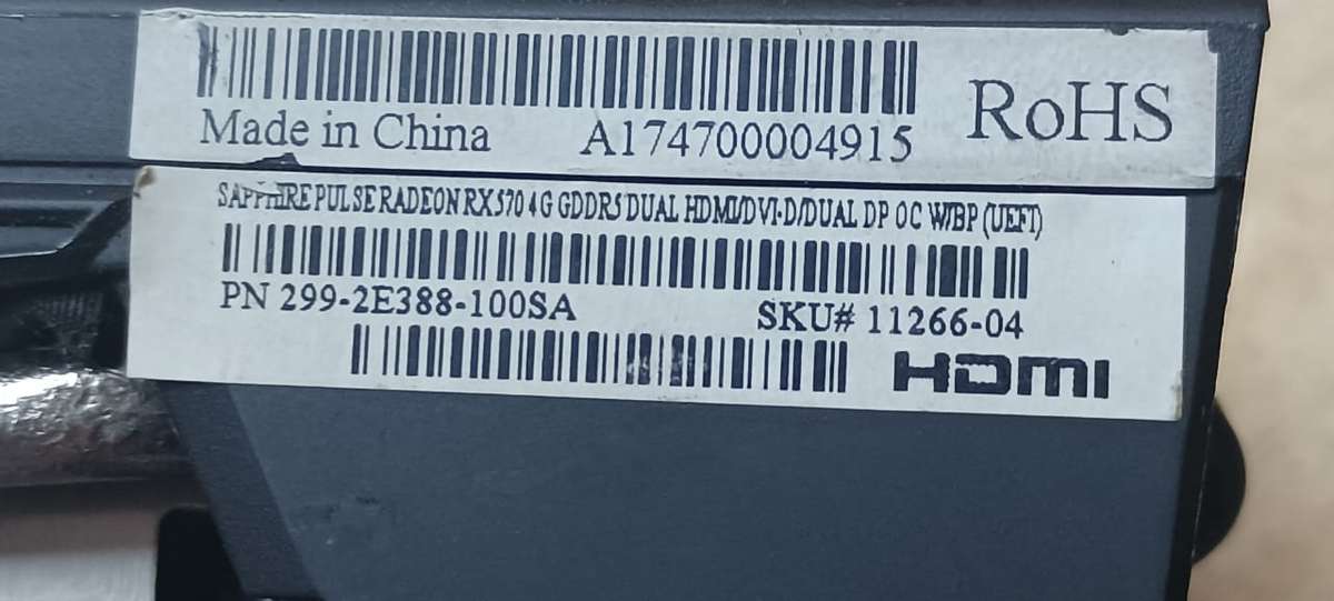 Sapphire Pulse Radeon RX570 4 gig graphics card ( relisting due to non payment)