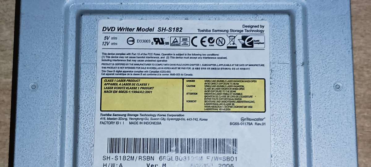 DVD writer Model SH-S182