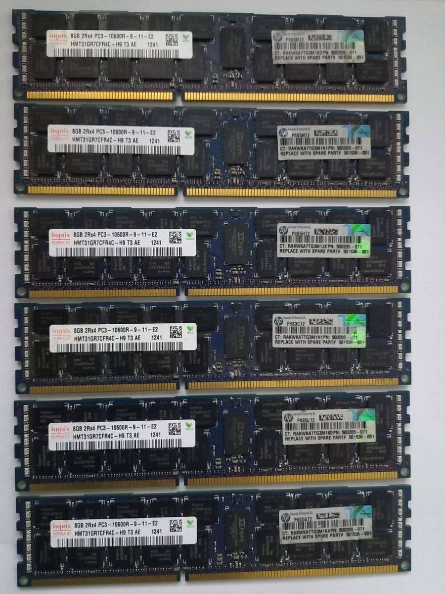 Hynix 8 gig Ddr3 ram 10600R ECC ram