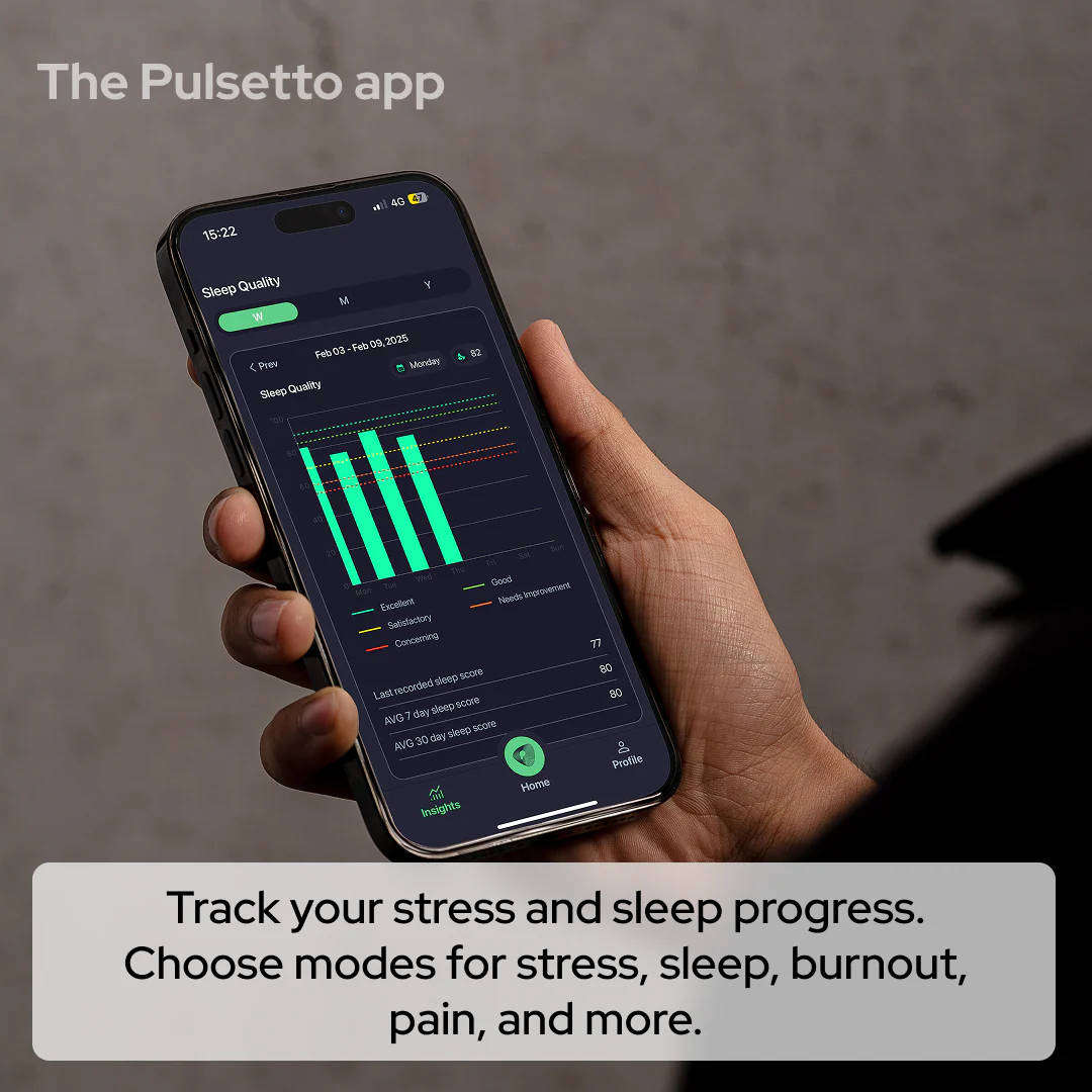 Biohacking VNS Anxiety Relief Wearable - Pulsetto Vagus Nerve Stimulator + Travel Case