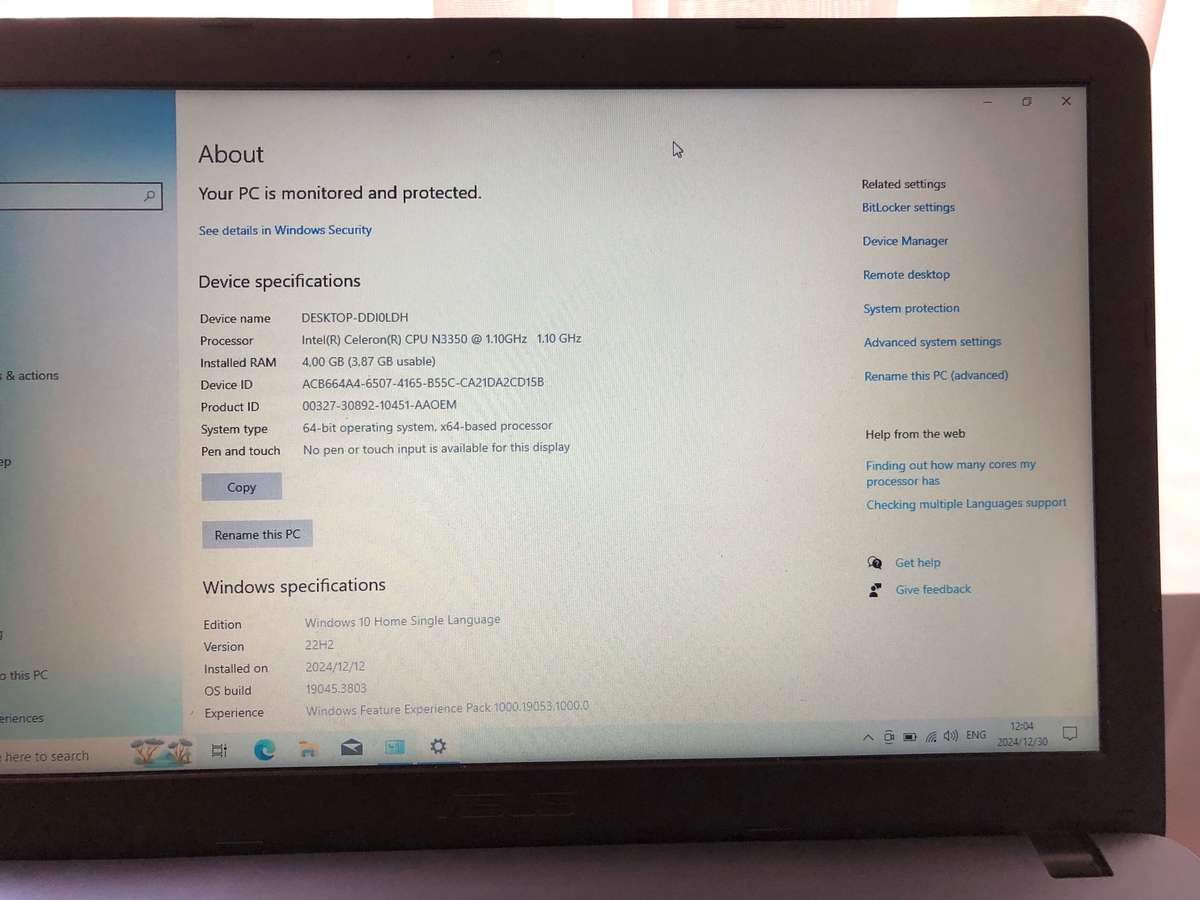 ASUS X543NA-C41G0T LAPTOP