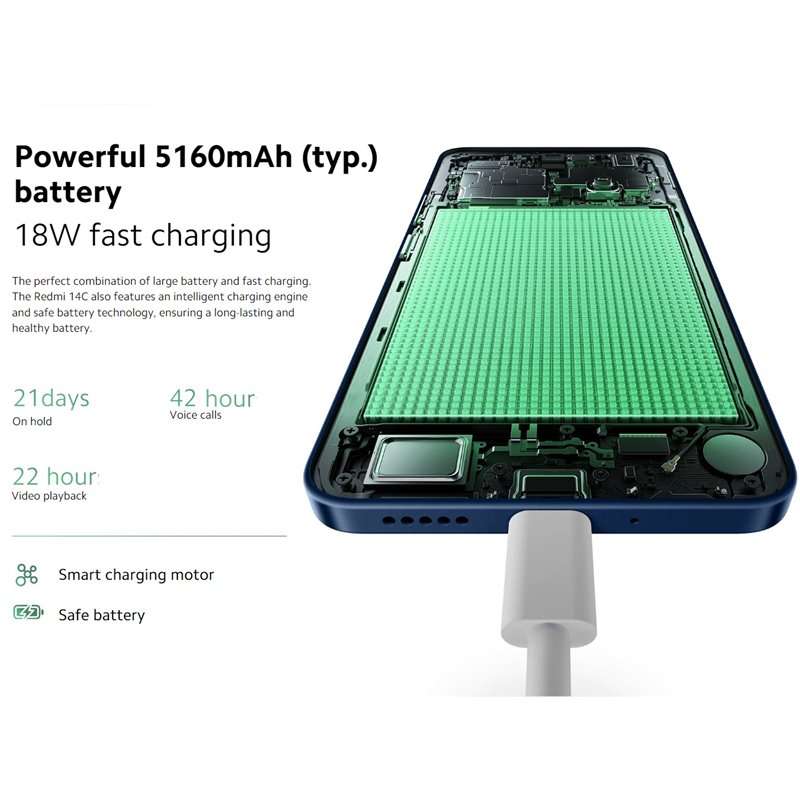 BRAND NEW, SEALED 128GB Xiaomi Redmi 14C Dual Sim PHONE WITH 24 MONTH WARRANTY & FREE POWERBANK