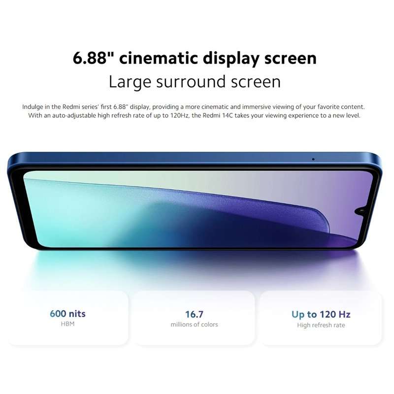 BRAND NEW, SEALED 128GB Xiaomi Redmi 14C Dual Sim PHONE WITH 24 MONTH WARRANTY & FREE POWERBANK