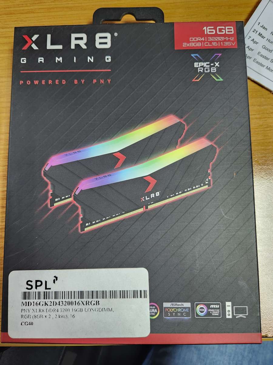 PNY XLR8 DDR4 3200 16GB LONGDIMM, RGB (8GB x 2 , 2 kits) MD16GK2D4320016XRGB