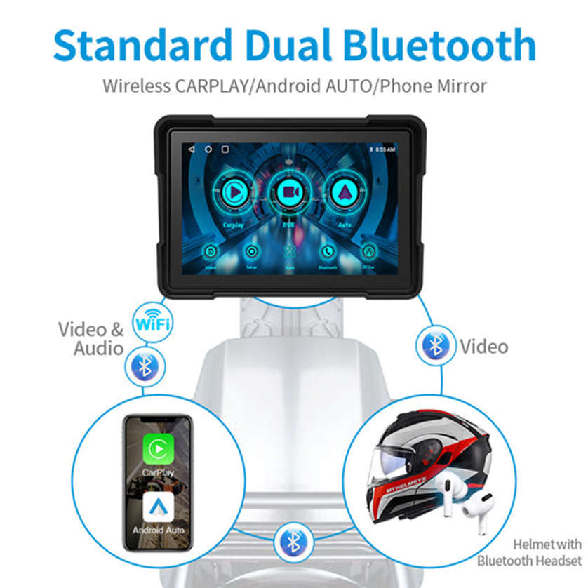 Motorcycle Front and Rear Dashcam  Recording, Navigation and Tyre Pressure Monitoring System