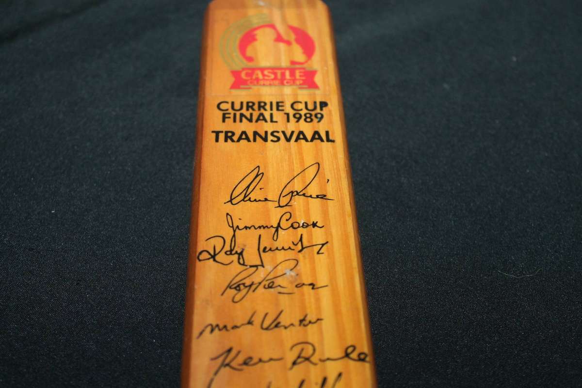 Mini Cricket Bat Currie Cup Final 1989 Eastern province/ Transvaal