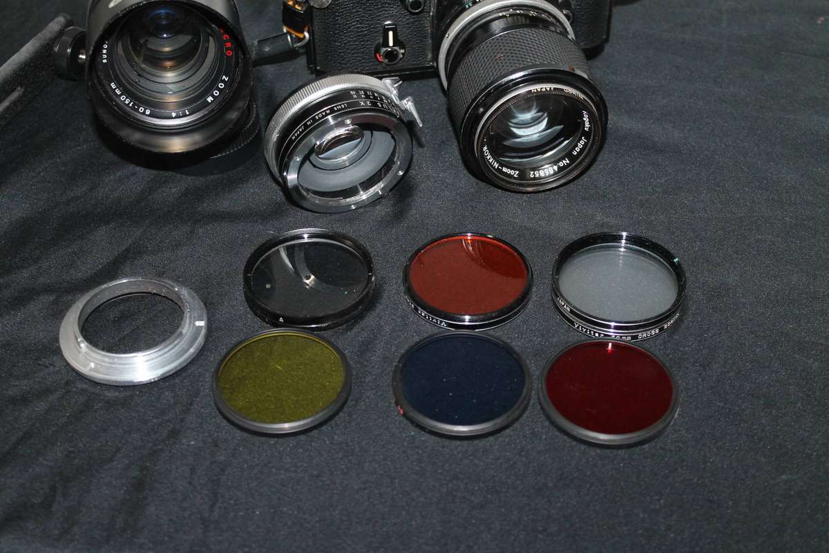 Nikon Film Camera with 2 Lenses and extra's