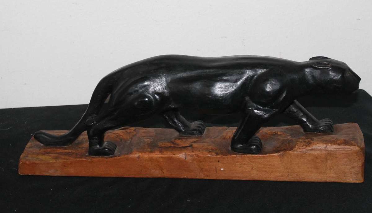 Carved Wooden Panther
