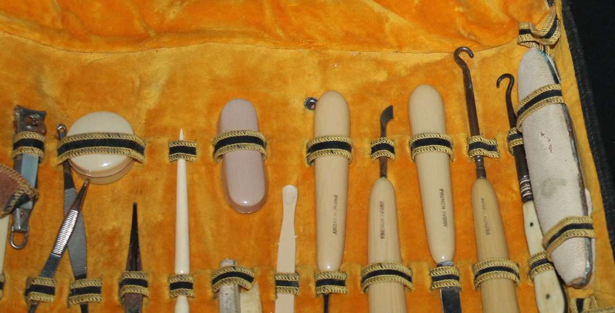 Vintage French Ivory Manicure Set
