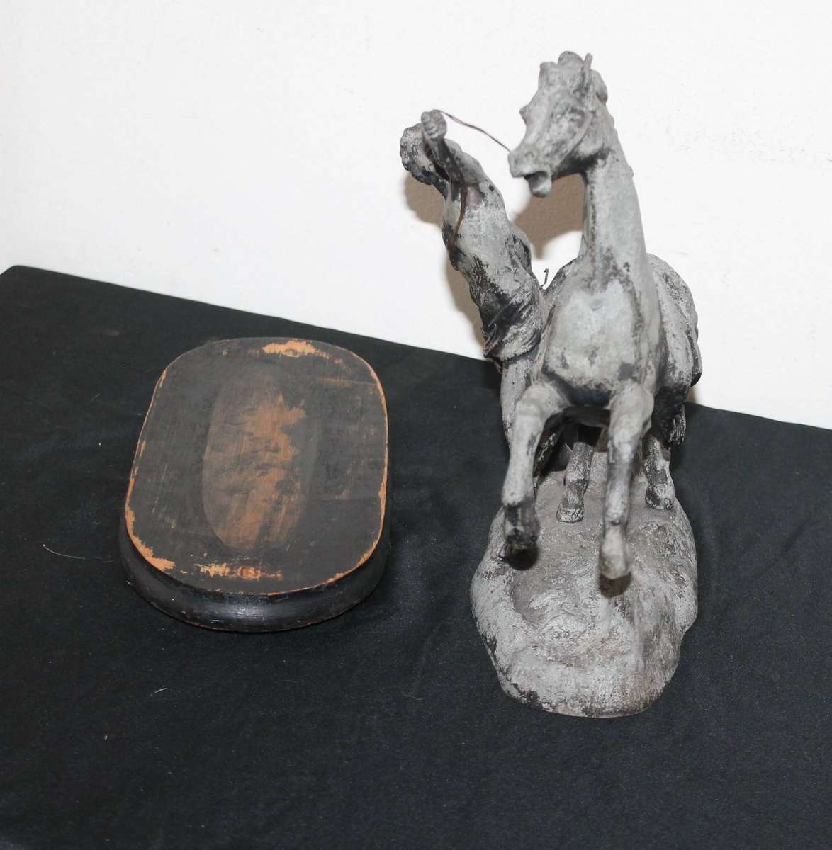 Metal Statue on Wooden Base No 2