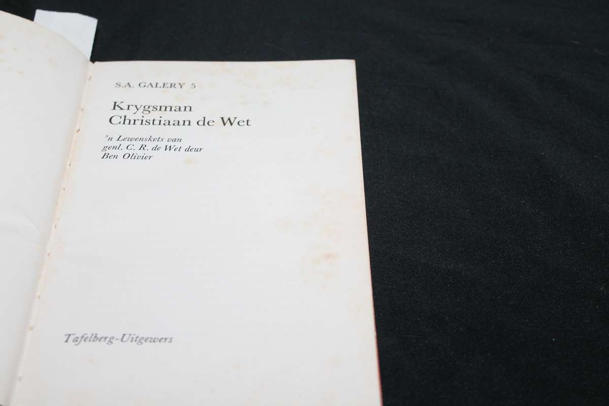 Krygsman Christiaan de Wet Deur Ben Olivier