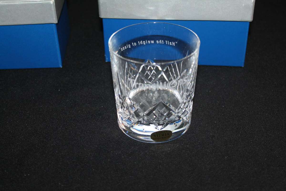 4 Boxed Crystal Glasses