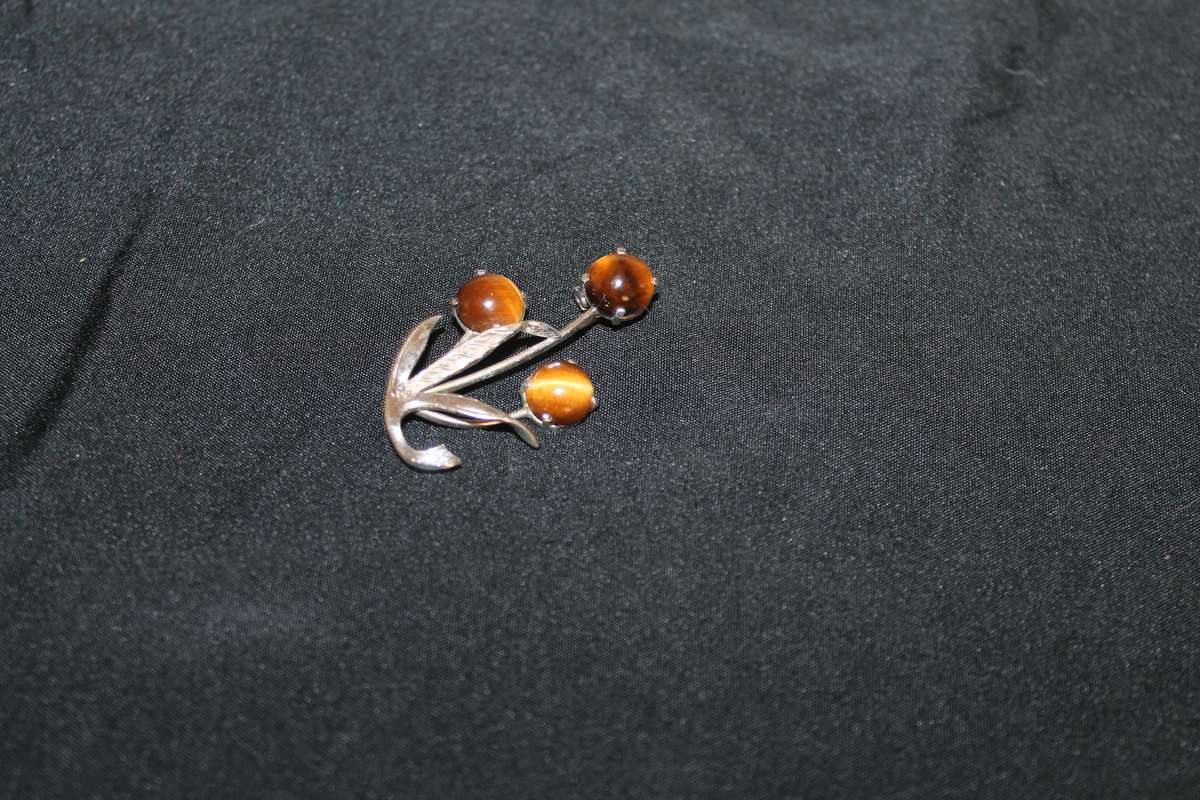 Sterling Silver Tiger Eye Brooch No 2