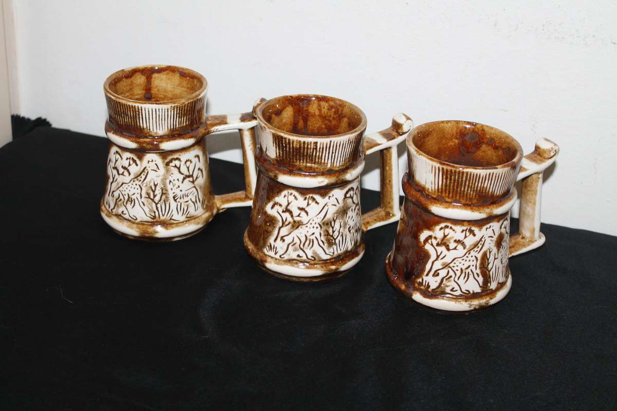 Vintage Crescent 6 Coffee Mugs (Kruger Park Theme)