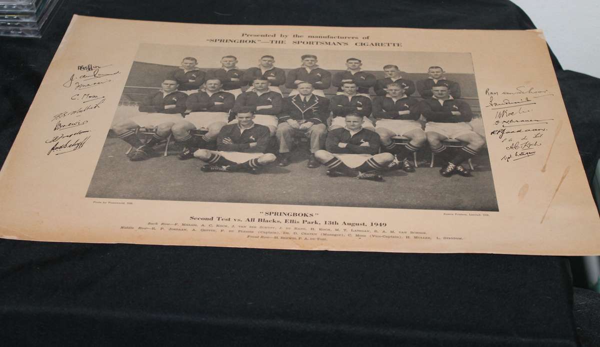 Second Test vs All Blacks, Ellis Park 12 August 1949 On Hard Cardboard