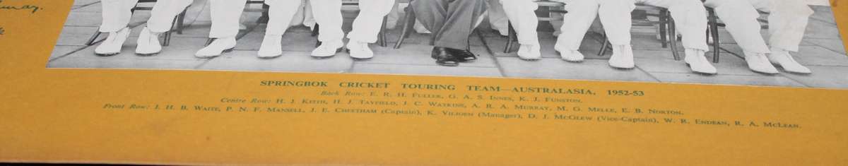 Springbok Cricket Touring Team Australia 1952-1953 On Board