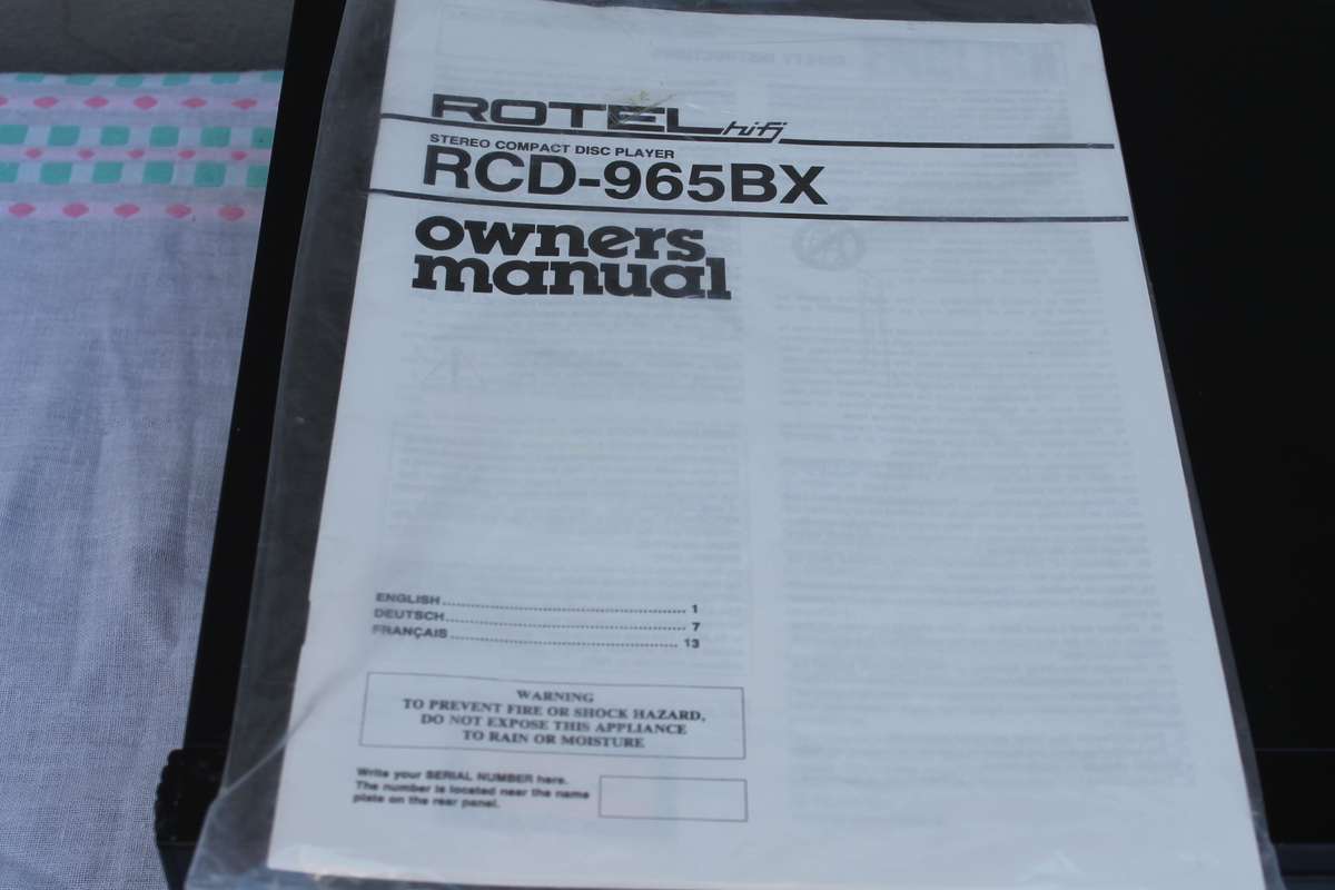 Rotel  RCD 965BX CD Player Read description