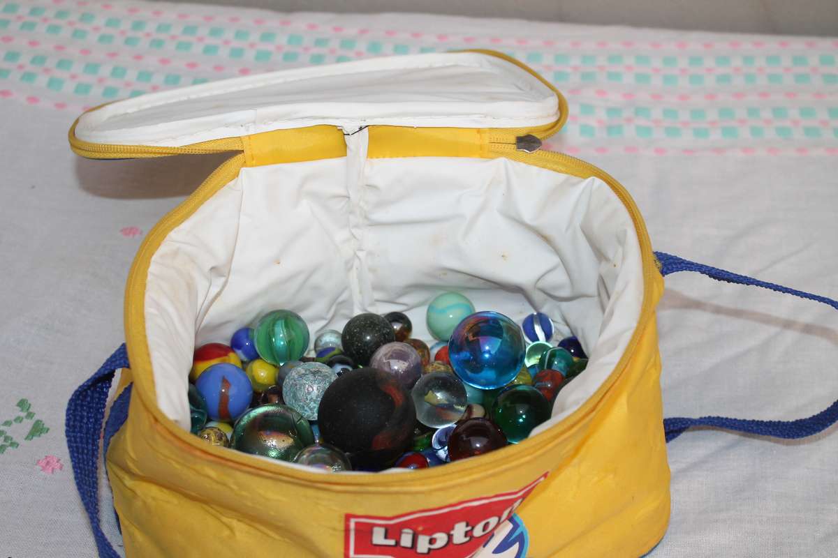 Bag of colored marbles