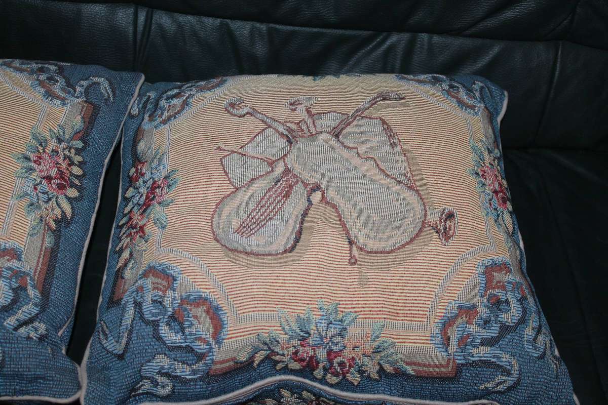 3 Vintage Tapestry Throw Cushions