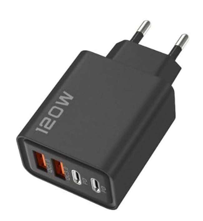 120W MAX Fast Charger with 2 USB-C  PD and 2 USB-A QC3.0   Ports