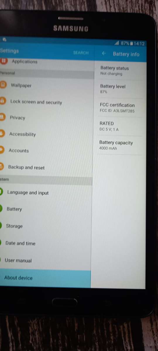 Samsung Galaxy Tablet A7  SM-T285