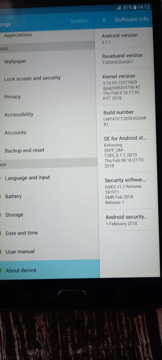 Samsung Galaxy Tablet A7  SM-T285