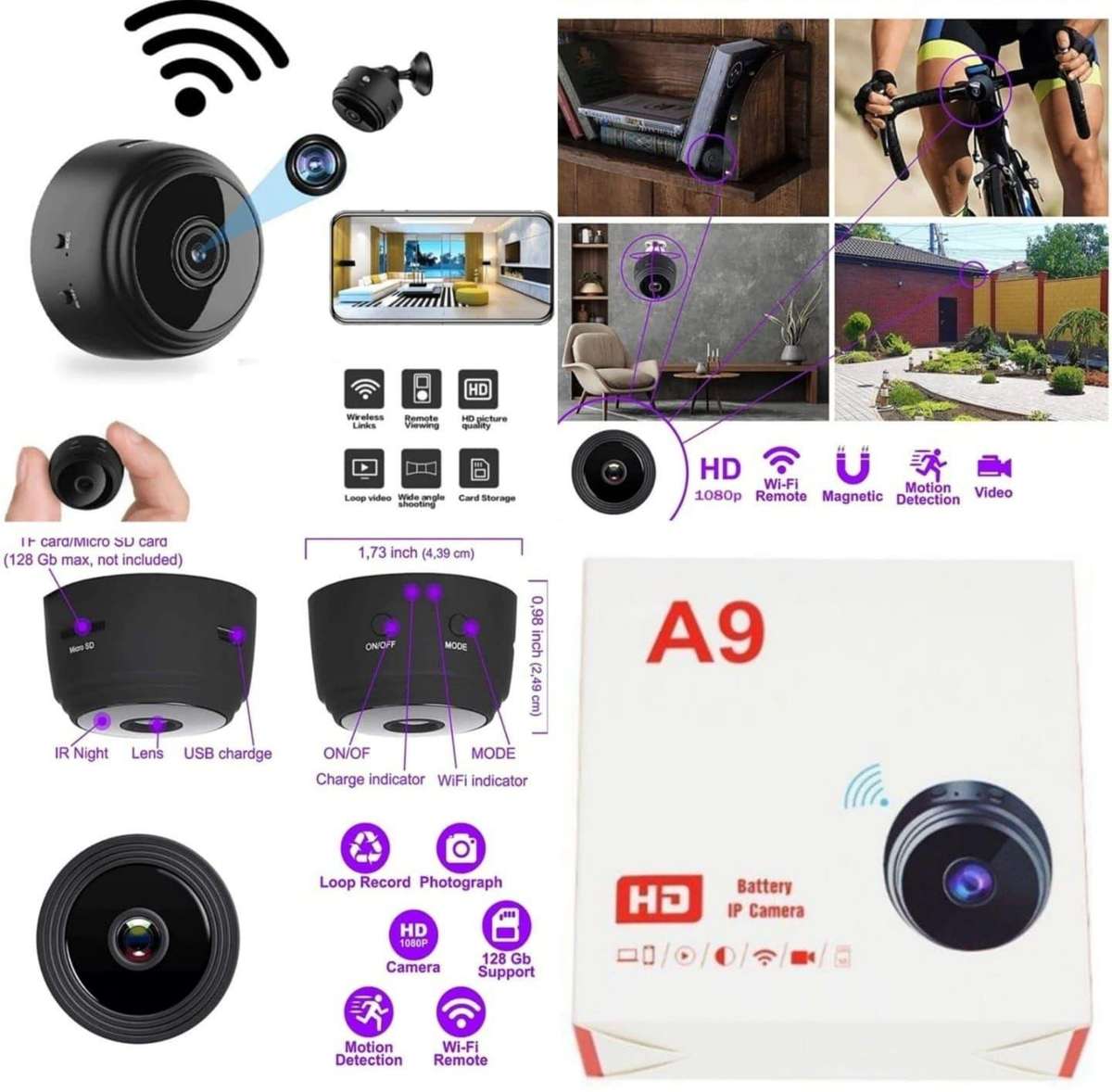 1080P HD Mini Security Camera A9