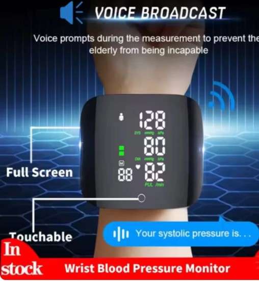 Rechargeable Wrist Blood Pressure Monitor With Voice Prompt