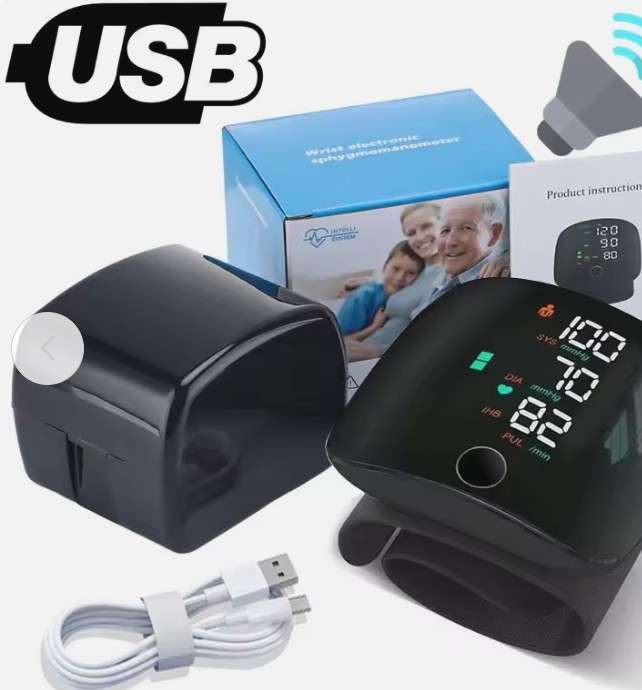 Rechargeable Wrist Blood Pressure Monitor With Voice Prompt