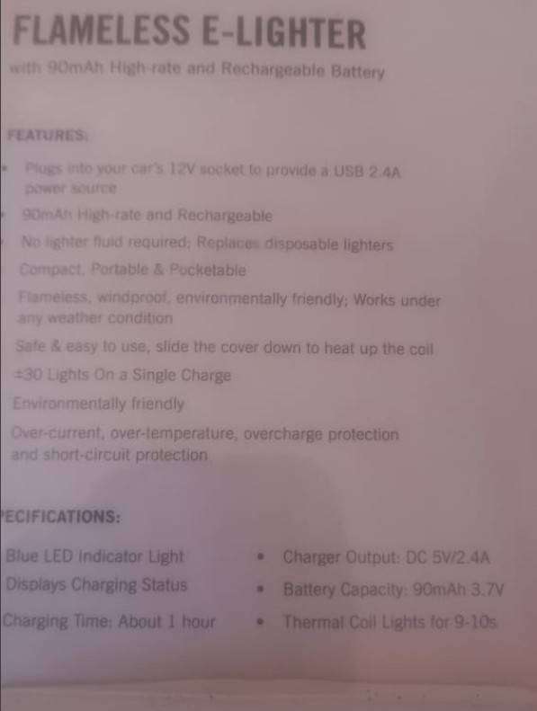 Beyer Flameless E-Lighter - C63L