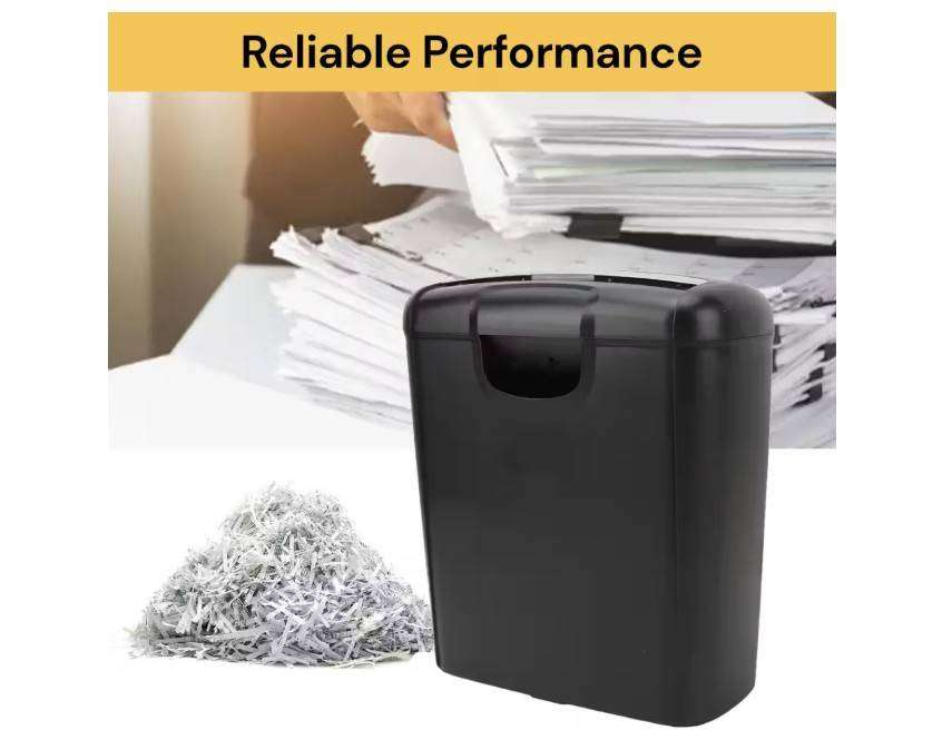 5-6 Sheet Strip Cut Paper and Credit Card Shredder for Business & Home Office Use with Paper Reverse