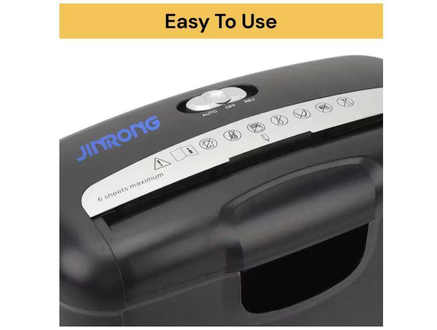 5-6 Sheet Strip Cut Paper and Credit Card Shredder for Business & Home Office Use with Paper Reverse