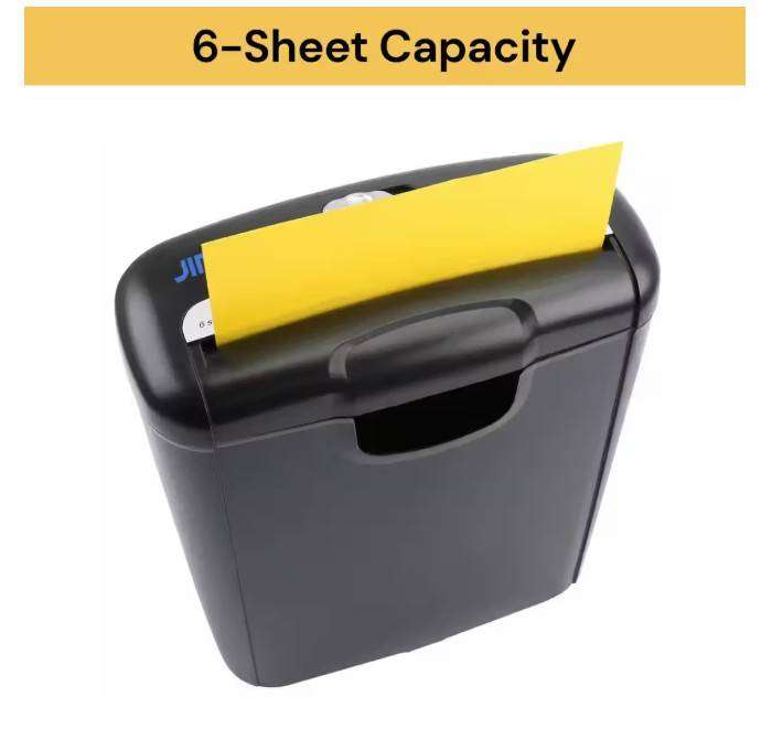 5-6 Sheet Strip Cut Paper and Credit Card Shredder for Business & Home Office Use with Paper Reverse