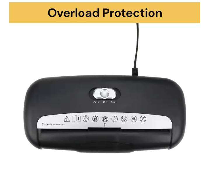 5-6 Sheet Strip Cut Paper and Credit Card Shredder for Business & Home Office Use with Paper Reverse