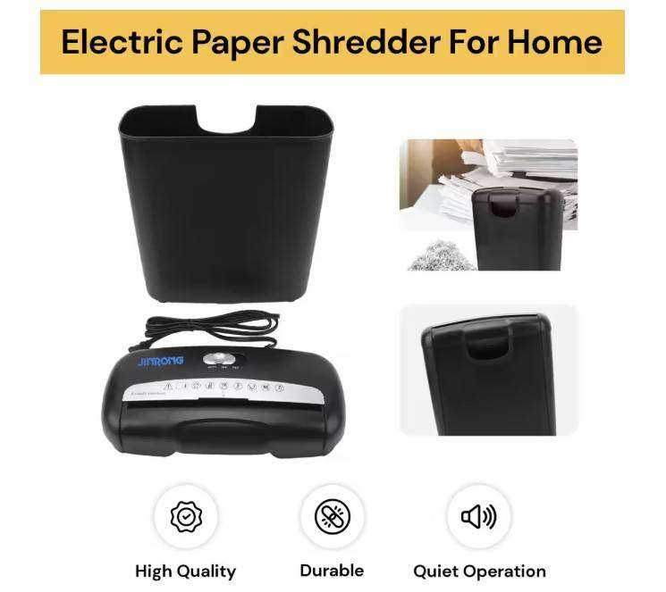 5-6 Sheet Strip Cut Paper and Credit Card Shredder for Business & Home Office Use with Paper Reverse