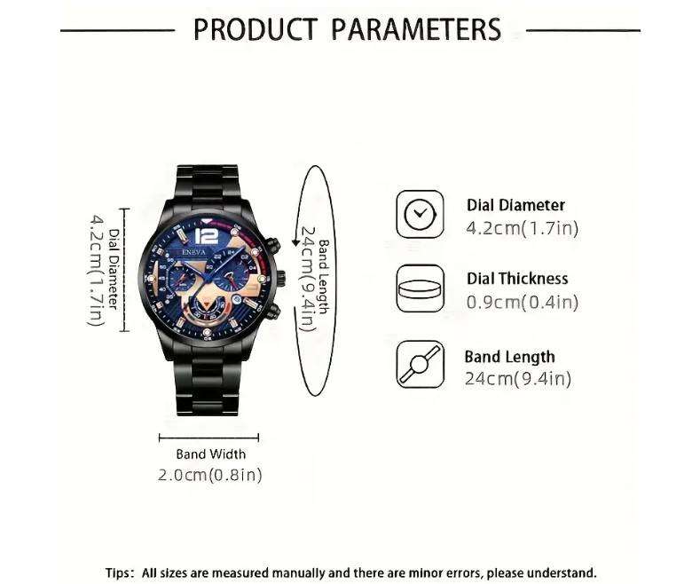 Geneva Stainless Men's Watch - Alloy Steel Band