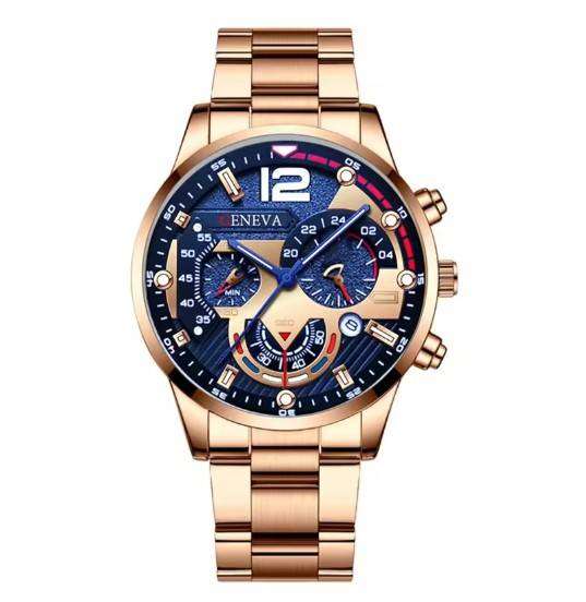 Geneva Stainless Men's Watch - Alloy Steel Band