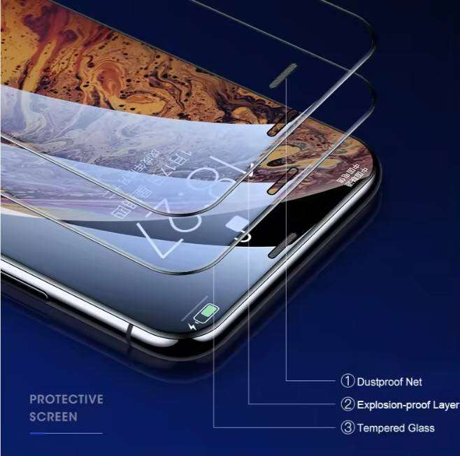 LITO D+ Dustproof Tempered Glass Screen Protector For iPhone 11 Pro Max-Black Edge