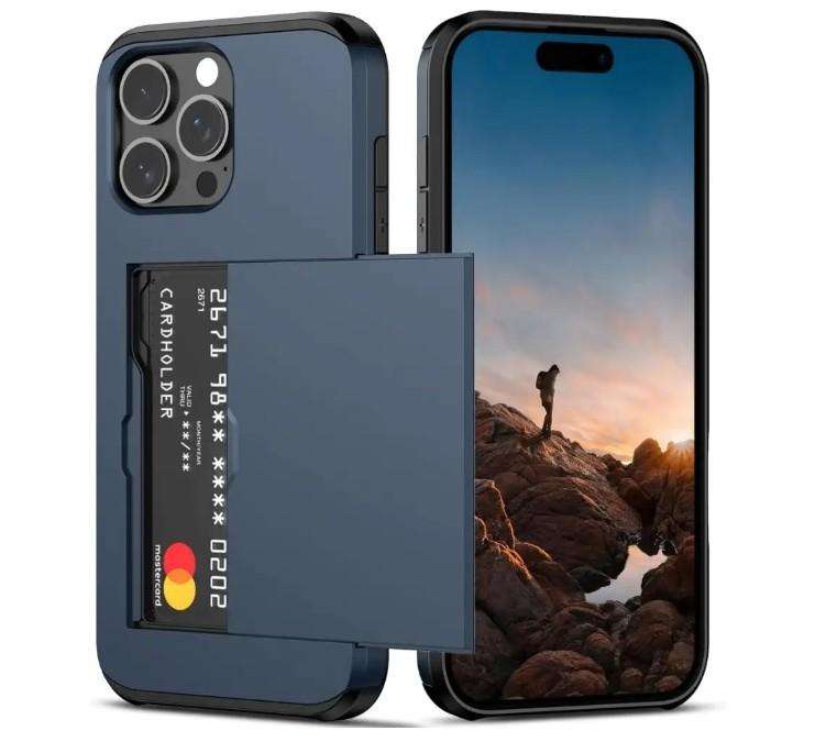 Phone Case For iPhone 7 or 8 Plus With Card Slot-Blue