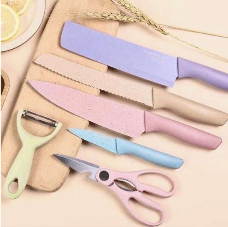 6 Pieces Non-Slip Corrugated Kitchen Knife Set