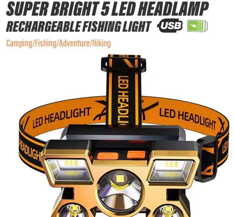 LED Fishing Headlamp - Rechargeable - Orange