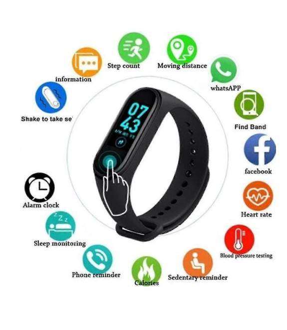 Smart Watch M4 Fitness Tracker - Blue