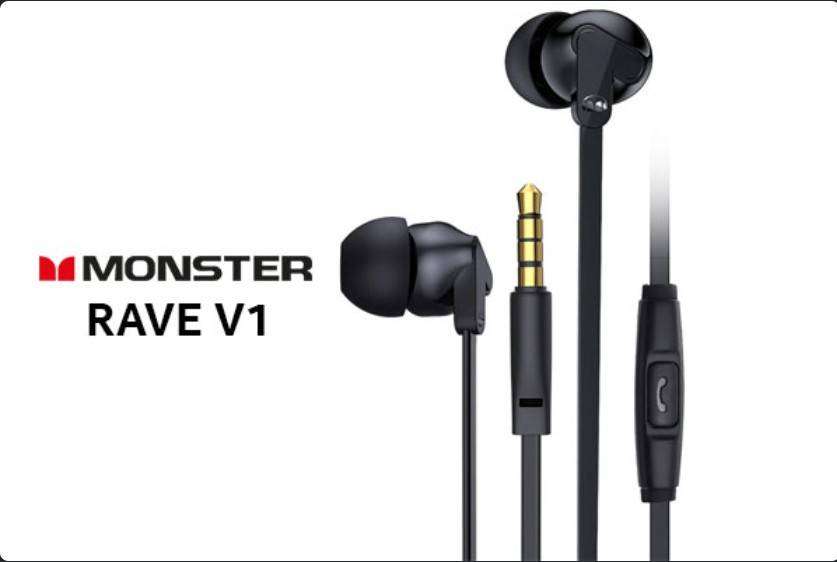Monster Rave V1 In-Ear Headphones - Black