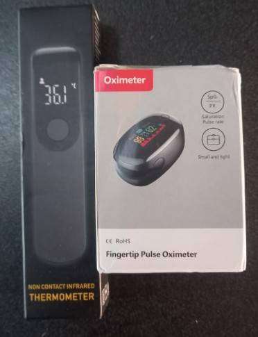 Digital Infrared Forehead Thermometer plus Fingertip Oximeter