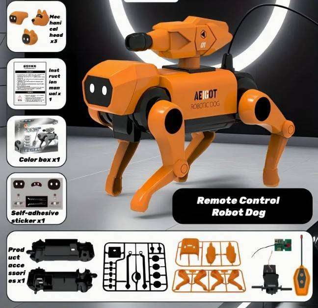 DIY Mechanical Robot Dog and Cat Kit Remote Control Walking Toy